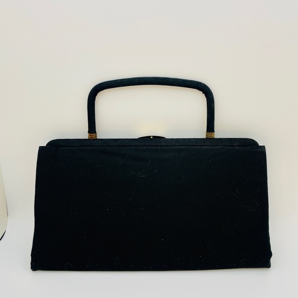 1940s Vintage Clutch Evening Purse, Black - Picture 3 of 10